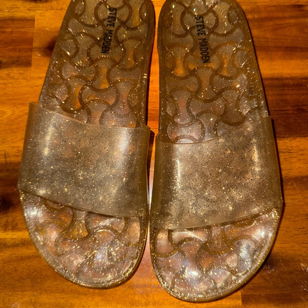 Steve Madden Shimmering Gold Slide Sandals
